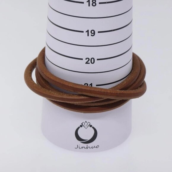 HERMES Laniere Bracelet Leather Brown Auth bs27243 - Picture 5 of 8